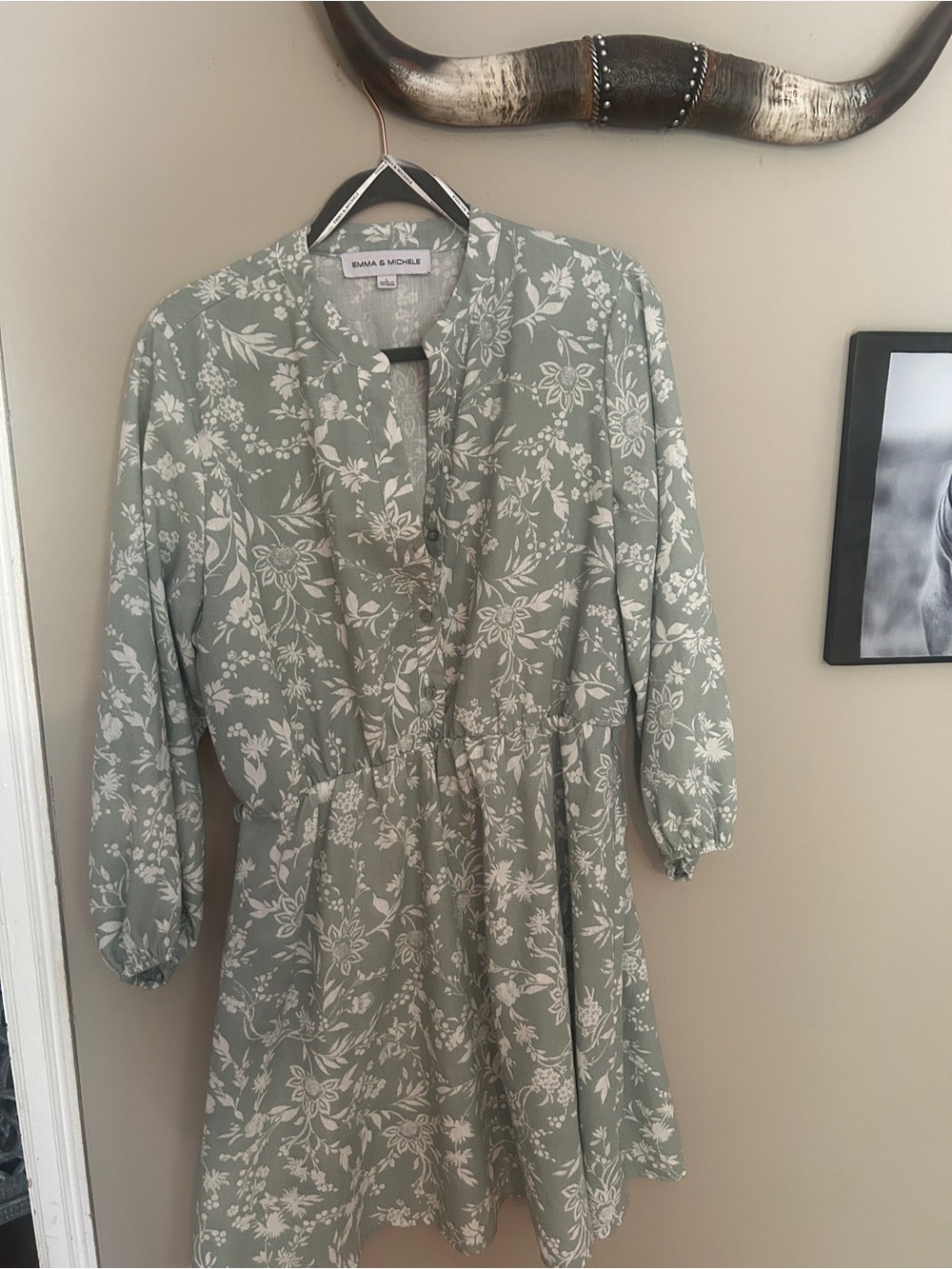 Emma & Michele Sage Green Floral Tunic